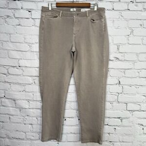 J. Jill Boyfriend Straight Leg Ankle Jeans Size 12P Petite Tan Stretch 220892